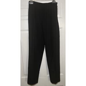 Rafaella Petite Pants Womens 8 Black 100% Pure New Wool Woolmark Side Zip Lined